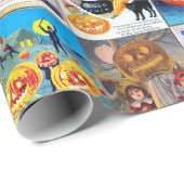 Halloween Vintage Postcard Wrapping Paper (Roll Corner)