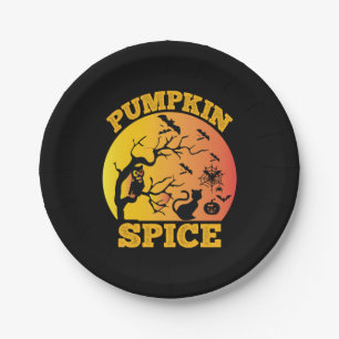 Halloween Vintage Pumpkin Spice Birthday Paper Plates