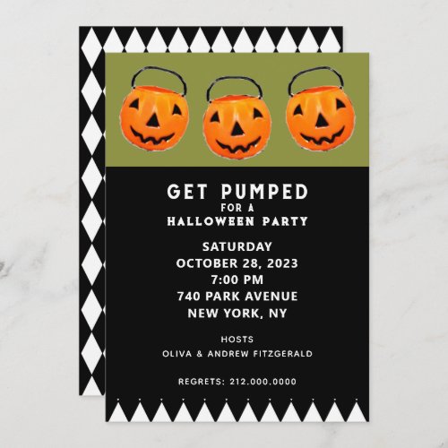 Halloween Vintage Pumpkins Party  Invitation