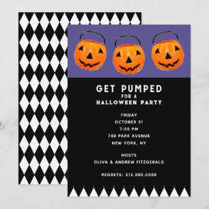 Halloween Vintage Pumpkins Party Invitation