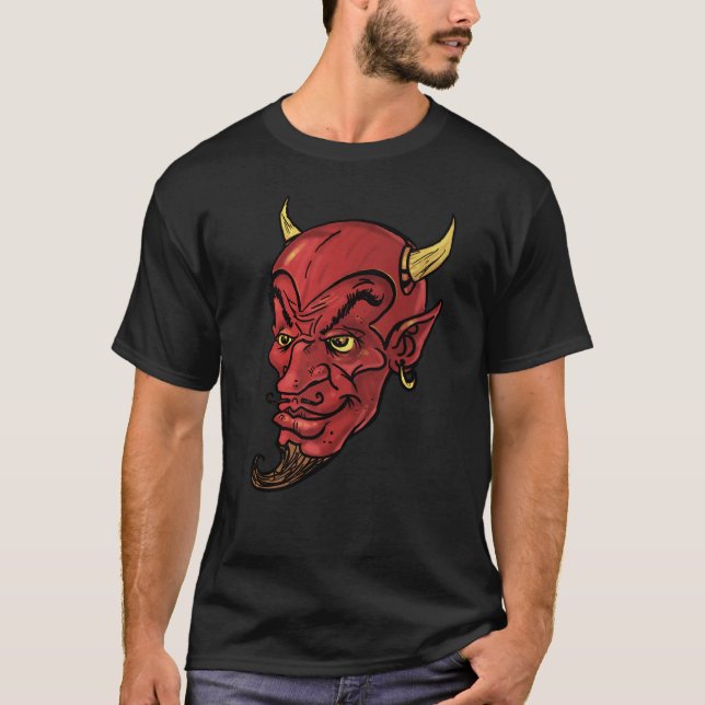 Halloween Vintage Red Devil T-Shirt (Front)