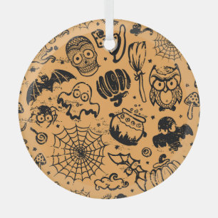 Halloween Vintage Seamless Business Glass Ornament