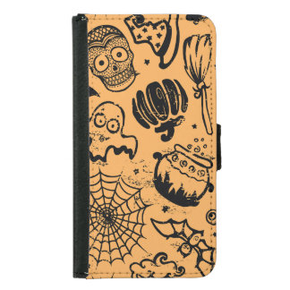 Halloween Vintage Seamless Business Samsung Galaxy S5 Wallet Case
