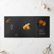 Halloween Vintage Shabby Floral Wedding Tri-Fold I Invitation