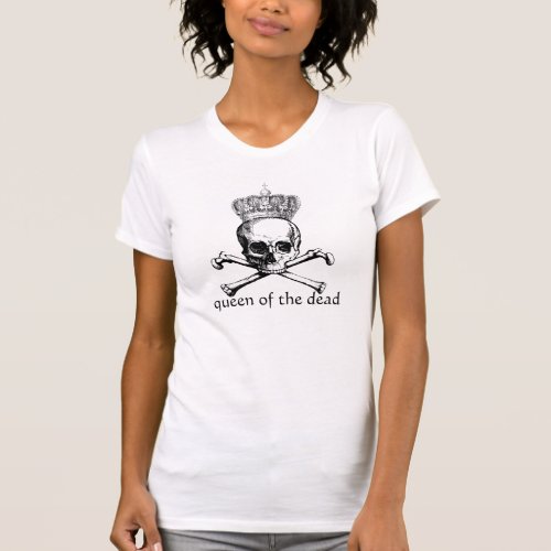 Halloween vintage skull  crossbones queen dead T_Shirt