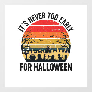 Halloween Vintage Sunset Graveyard Cat Vector Desi Window Cling
