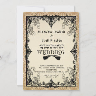 Halloween vintage wedding Invitation