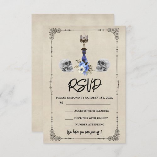 Halloween Vintage Wedding  RSVP Card