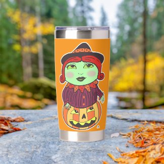 Halloween Vintage Witch Art Drawn Illustration 