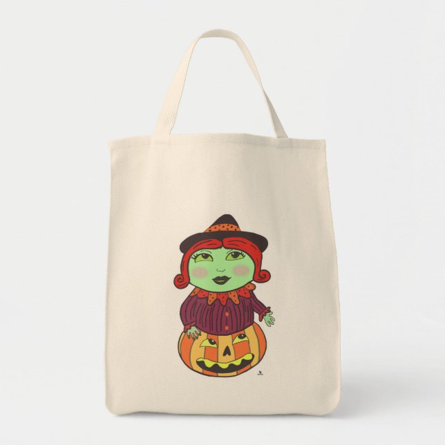 Halloween Vintage Witch Classic Retro Art  Tote Bag (Front)