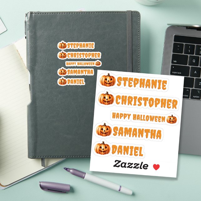Halloween Vinyl Cutout Name Labels - Personalized  (🎃 Pumpkin Magic: Halloween Vinyl Cutout Name Labels! 👻)