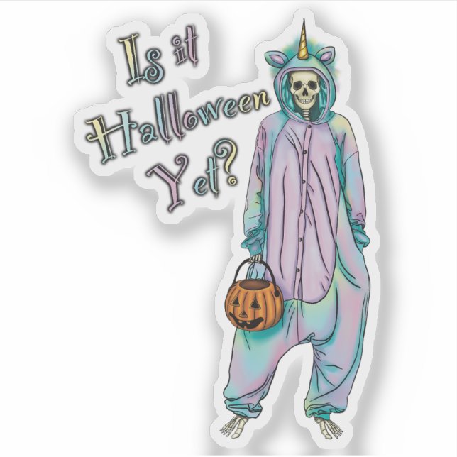 Halloween Vinyl Sticker, Is It Halloween Yet? Sticker (Front)