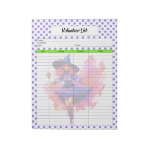 Halloween Volunteer List Template Notepad
