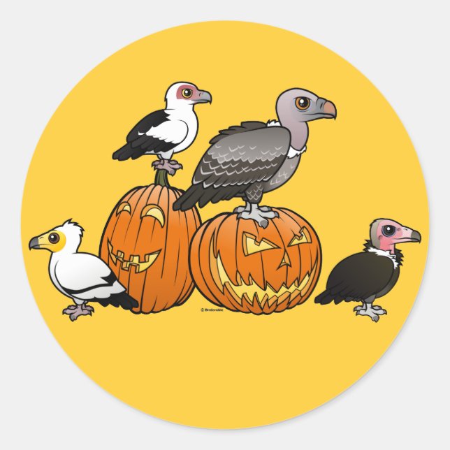 Halloween Vultures Classic Round Sticker (Front)