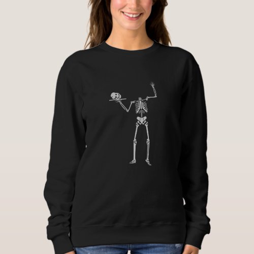 Halloween Waiter Waitress Chef Cook Skeleton Sweatshirt