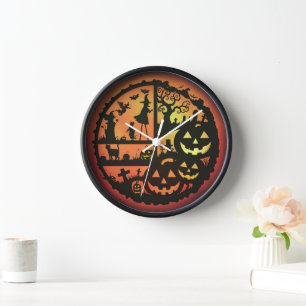 Halloween wall decor clock