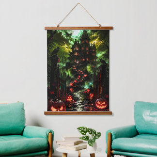 halloween Wall Tapestry castle scary