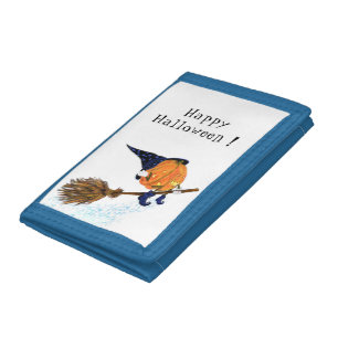 Halloween Wallet Witch Pumpkin Flying Broom