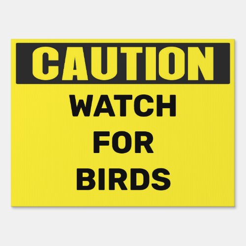 Halloween Watch for Birds Yard Sign