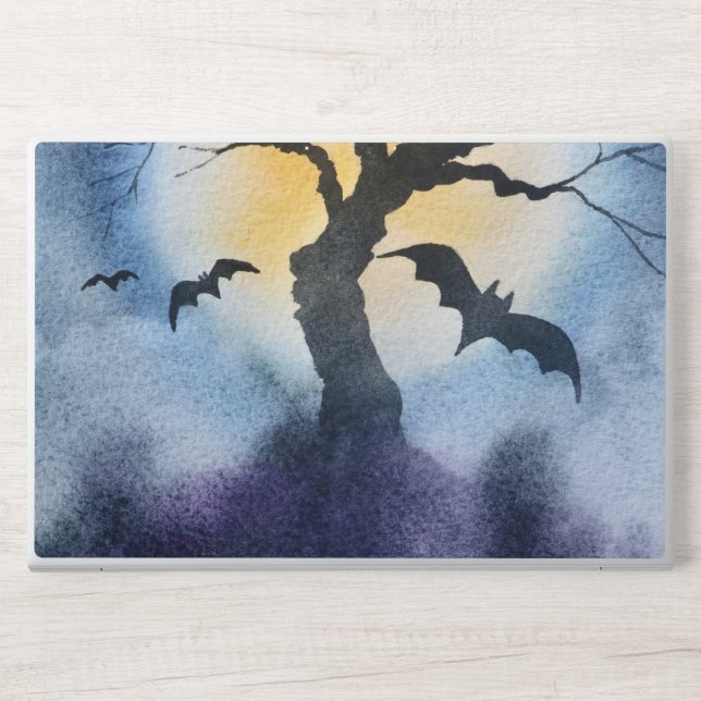 Halloween Watercolor Background Illustration HP Laptop Skin (Front)