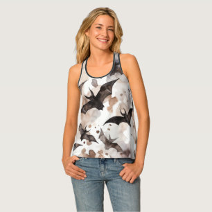 Halloween Watercolor Bats Novelty Tank Top