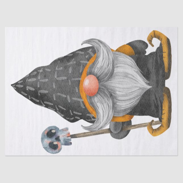 Halloween Watercolor Gnome Tissue Paper (Front)