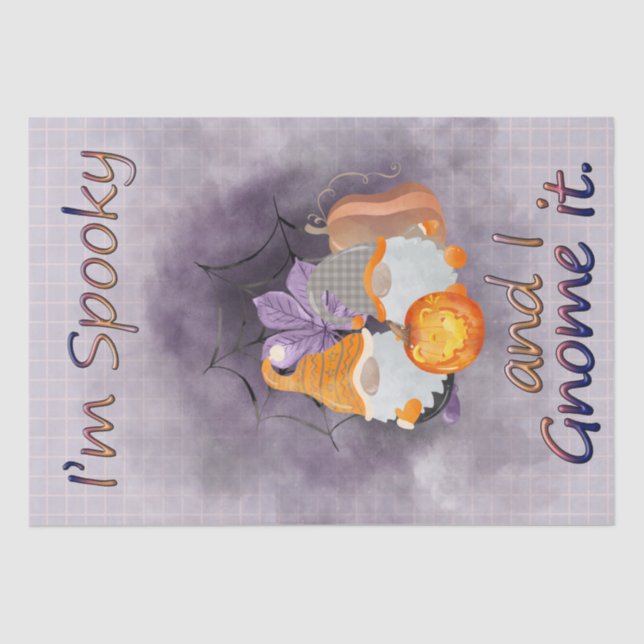 Halloween Watercolor Gnomes Tissue Paper (Front)