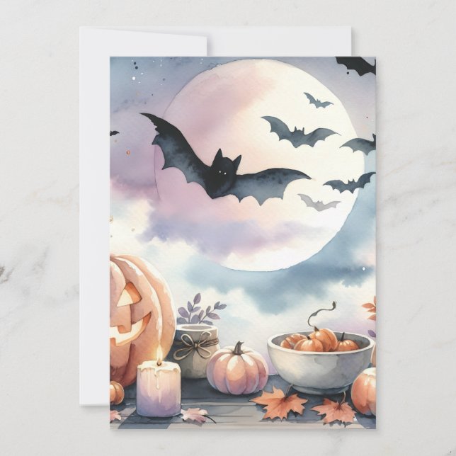 Halloween watercolor holiday card (Front)