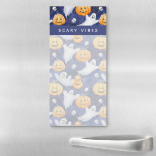 Halloween Watercolor Pattern Magnetic Notepad