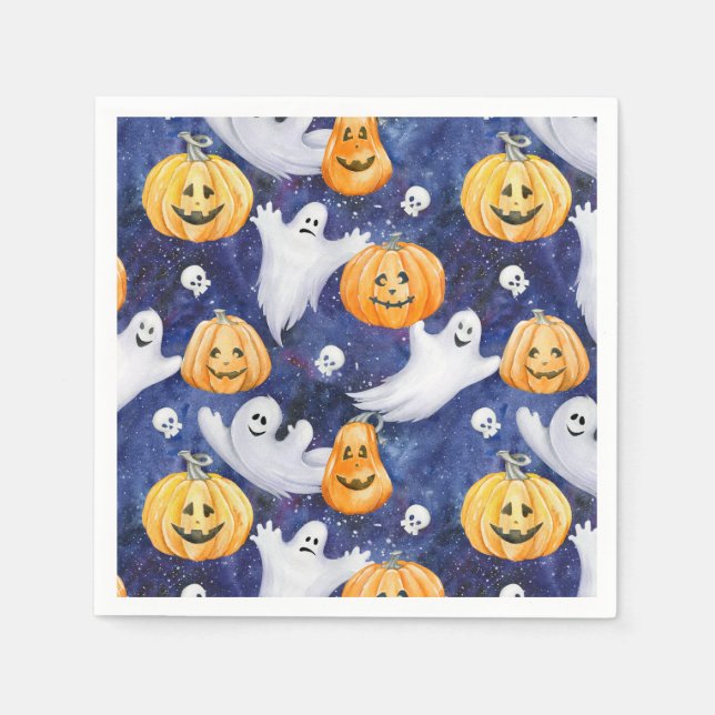 Halloween Watercolor Pattern Napkins (Front)