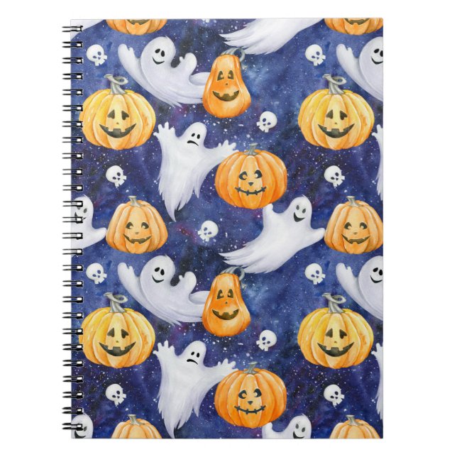 Halloween Watercolor Pattern Notebook (Front)