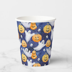 Halloween Watercolor Pattern Paper Cups