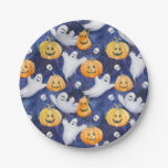 Halloween Watercolor Pattern Paper Plates
