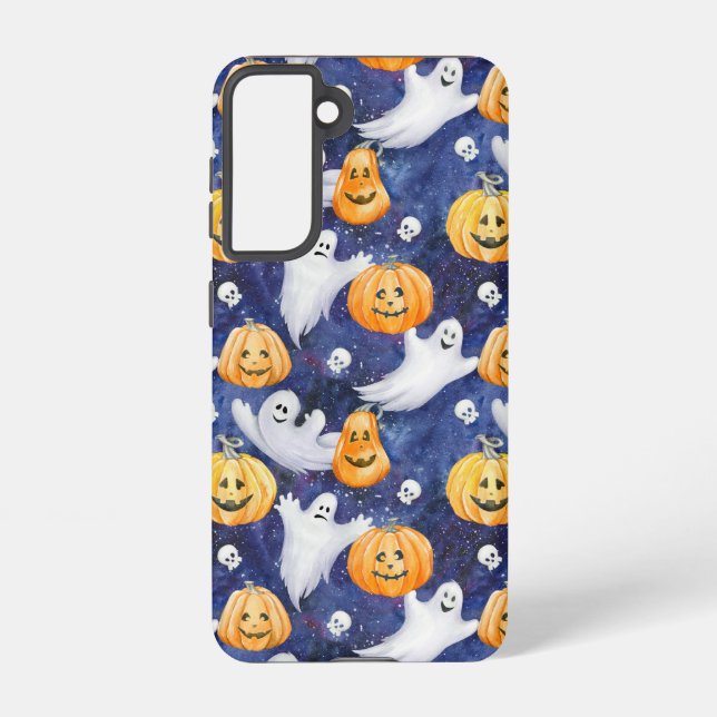 Halloween Watercolor Pattern Samsung Galaxy Case (Back)
