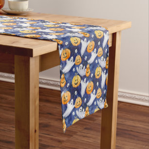 Halloween Watercolor Pattern Short Table Runner