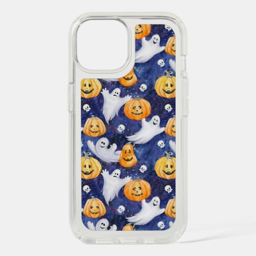 Halloween Watercolor Pattern iPhone 15 Case