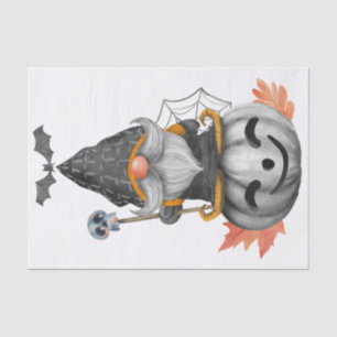 Halloween Watercolor Pumpkin Gnome Tissue Paper