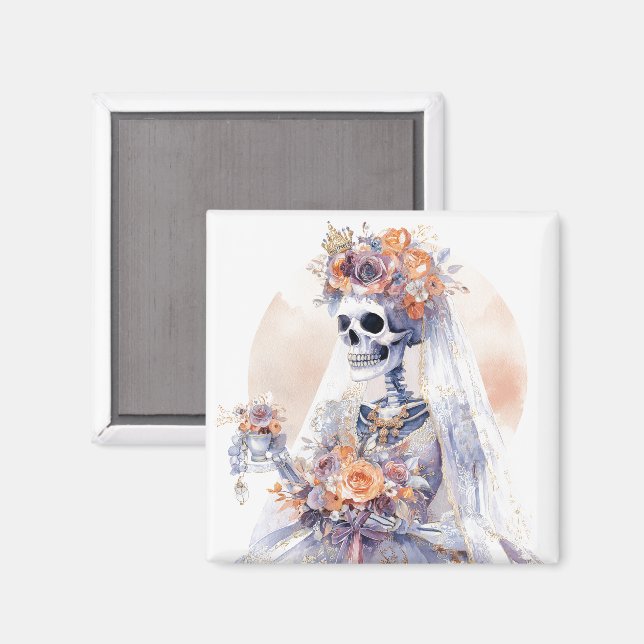 Halloween Watercolor Skeleton Magnet (Front/Back)
