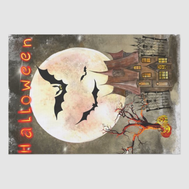 Halloween Watercolor Tissue Paper (Front)