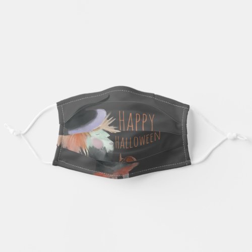 Halloween Watercolor Witch Pumpkin Adult Cloth Face Mask