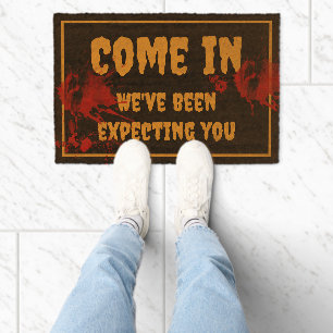 Halloween We have been expecting you blood Fiber Doormat
