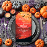 Halloween Wedding Anniversary Birthday Party Menu<br><div class="desc">Cute Halloween wedding menu card with creepy bats,  full moon and dead craggy tree.  Personalize to create the perfect menu card for your  Wedding,  Halloween Birthday,  Halloween Anniversary,  Halloween Sweet Sixteen.</div>