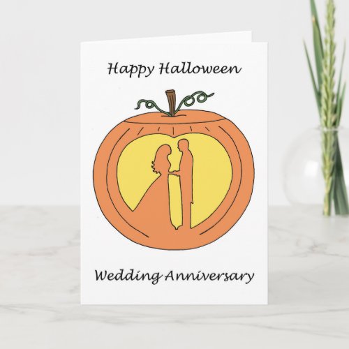 Halloween Wedding Anniversary Romantic Pumpkin Card