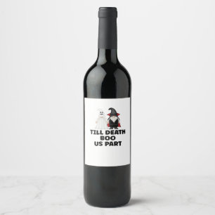 Halloween Wedding Anniversary - Till Death Boo Us Wine Label