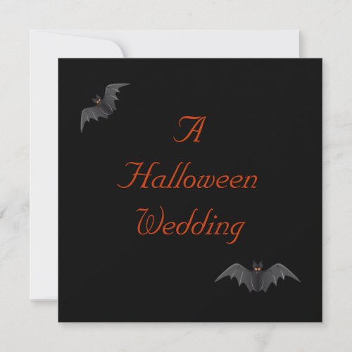 Halloween Wedding _ Bat Duo a Invitation