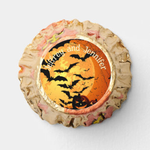 Halloween Wedding Bats Personalize Names Pumpkin Reese's Peanut Butter Cups