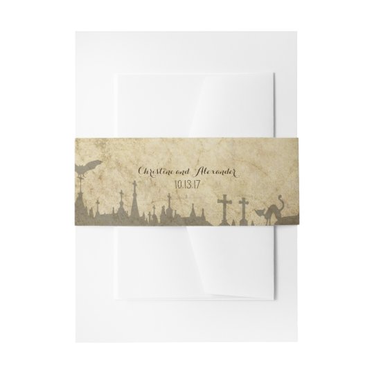 Halloween Wedding Belly Band With Cemetery Zazzle Com