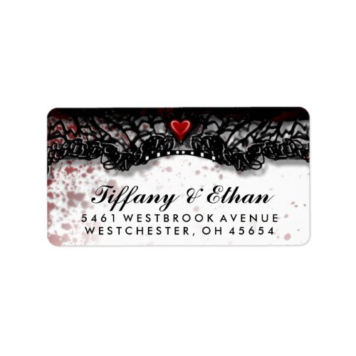 Halloween Wedding Blood Splatter Address Label