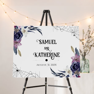 Halloween Wedding Bride and Groom Name Sign