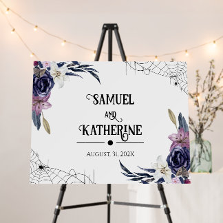 Halloween Wedding Bride and Groom Name Sign